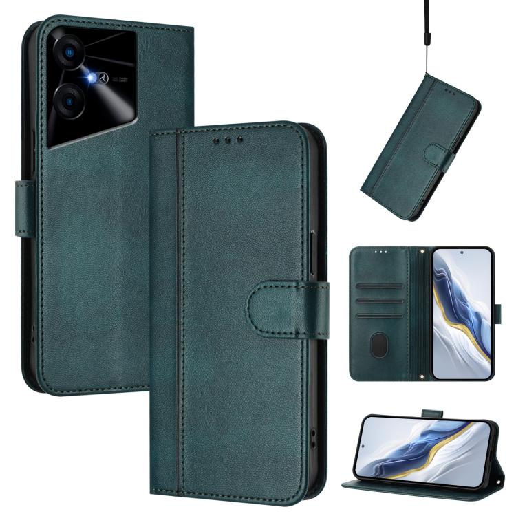 Line Splicing Buckle Retro Leather Phone Case, For Tecno Spark 20 Pro+ 4G, For Tecno Pova 5 Pro 5G, For Tecno Pova Neo 3, For Tecno Pova 5, For Tecno Camon 20 Premier 5G, For Tecno Camon 20 Pro 5G