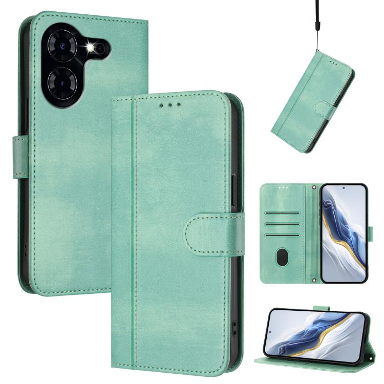 Line Splicing Buckle Retro Leather Phone Case, For Tecno Spark 20 Pro+ 4G, For Tecno Pova 5 Pro 5G, For Tecno Pova Neo 3, For Tecno Pova 5, For Tecno Camon 20 Premier 5G, For Tecno Camon 20 Pro 5G