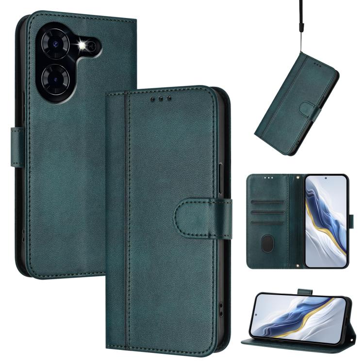 Line Splicing Buckle Retro Leather Phone Case, For Tecno Spark 20 Pro+ 4G, For Tecno Pova 5 Pro 5G, For Tecno Pova Neo 3, For Tecno Pova 5, For Tecno Camon 20 Premier 5G, For Tecno Camon 20 Pro 5G