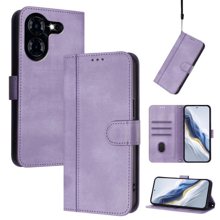 Line Splicing Buckle Retro Leather Phone Case, For Tecno Spark 20 Pro+ 4G, For Tecno Pova 5 Pro 5G, For Tecno Pova Neo 3, For Tecno Pova 5, For Tecno Camon 20 Premier 5G, For Tecno Camon 20 Pro 5G