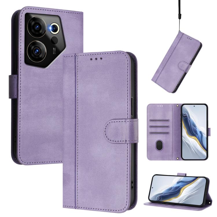 Line Splicing Buckle Retro Leather Phone Case, For Tecno Spark 20 Pro+ 4G, For Tecno Pova 5 Pro 5G, For Tecno Pova Neo 3, For Tecno Pova 5, For Tecno Camon 20 Premier 5G, For Tecno Camon 20 Pro 5G