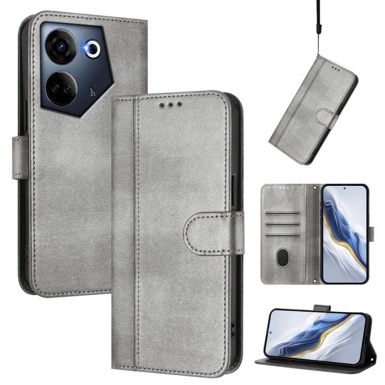 Line Splicing Buckle Retro Leather Phone Case, For Tecno Camon 20 / 20 Pro 4G, For Tecno Spark 10 5G, For Tecno Spark 10C / 10 4G, For Tecno Spark 10 Pro 4G, For Tecno Camon 19 / 19 Pro 5G, For Tecno Pova 4 Pro