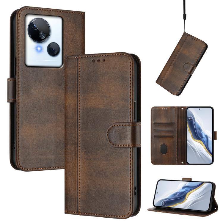 Line Splicing Buckle Retro Leather Phone Case, For Tecno Camon 20 / 20 Pro 4G, For Tecno Spark 10 5G, For Tecno Spark 10C / 10 4G, For Tecno Spark 10 Pro 4G, For Tecno Camon 19 / 19 Pro 5G, For Tecno Pova 4 Pro