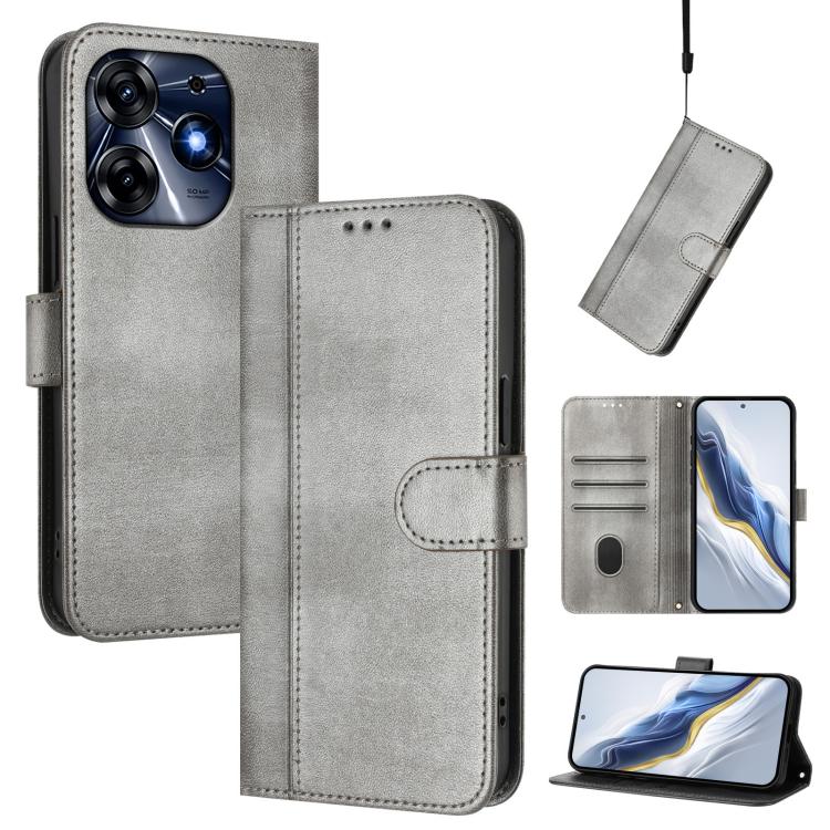 Line Splicing Buckle Retro Leather Phone Case, For Tecno Camon 20 / 20 Pro 4G, For Tecno Spark 10 5G, For Tecno Spark 10C / 10 4G, For Tecno Spark 10 Pro 4G, For Tecno Camon 19 / 19 Pro 5G, For Tecno Pova 4 Pro