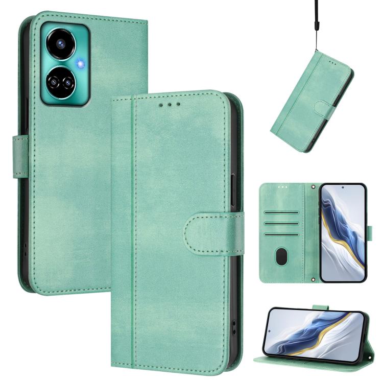 Line Splicing Buckle Retro Leather Phone Case, For Tecno Camon 20 / 20 Pro 4G, For Tecno Spark 10 5G, For Tecno Spark 10C / 10 4G, For Tecno Spark 10 Pro 4G, For Tecno Camon 19 / 19 Pro 5G, For Tecno Pova 4 Pro