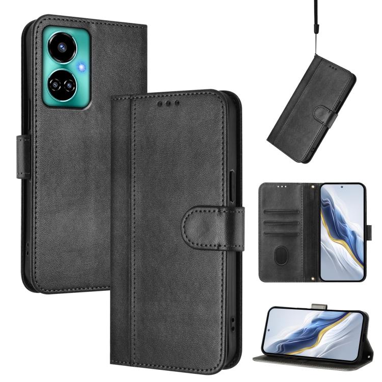 Line Splicing Buckle Retro Leather Phone Case, For Tecno Camon 20 / 20 Pro 4G, For Tecno Spark 10 5G, For Tecno Spark 10C / 10 4G, For Tecno Spark 10 Pro 4G, For Tecno Camon 19 / 19 Pro 5G, For Tecno Pova 4 Pro