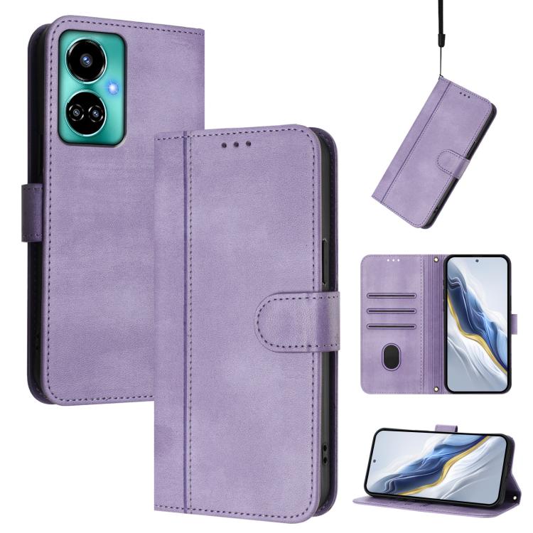 Line Splicing Buckle Retro Leather Phone Case, For Tecno Camon 20 / 20 Pro 4G, For Tecno Spark 10 5G, For Tecno Spark 10C / 10 4G, For Tecno Spark 10 Pro 4G, For Tecno Camon 19 / 19 Pro 5G, For Tecno Pova 4 Pro