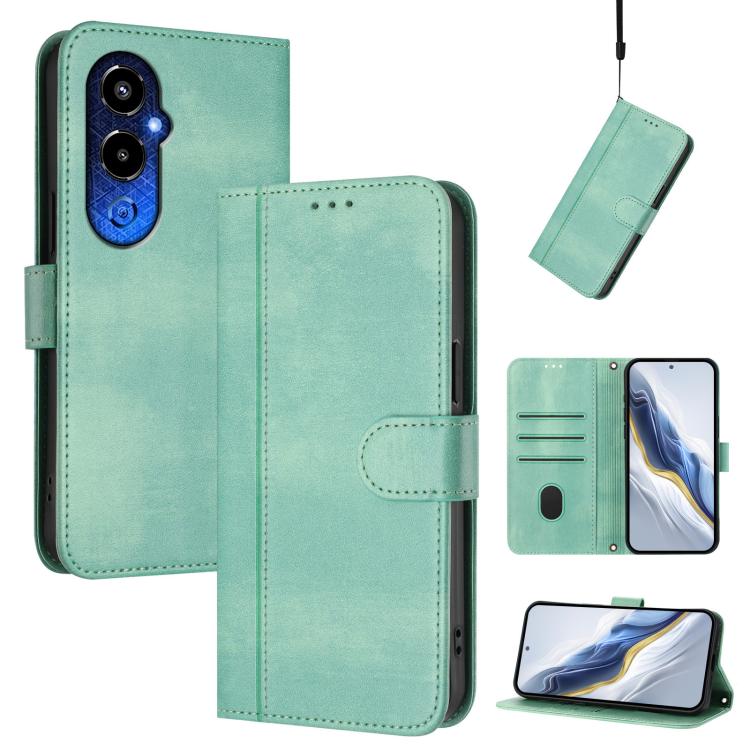 Line Splicing Buckle Retro Leather Phone Case, For Tecno Camon 20 / 20 Pro 4G, For Tecno Spark 10 5G, For Tecno Spark 10C / 10 4G, For Tecno Spark 10 Pro 4G, For Tecno Camon 19 / 19 Pro 5G, For Tecno Pova 4 Pro