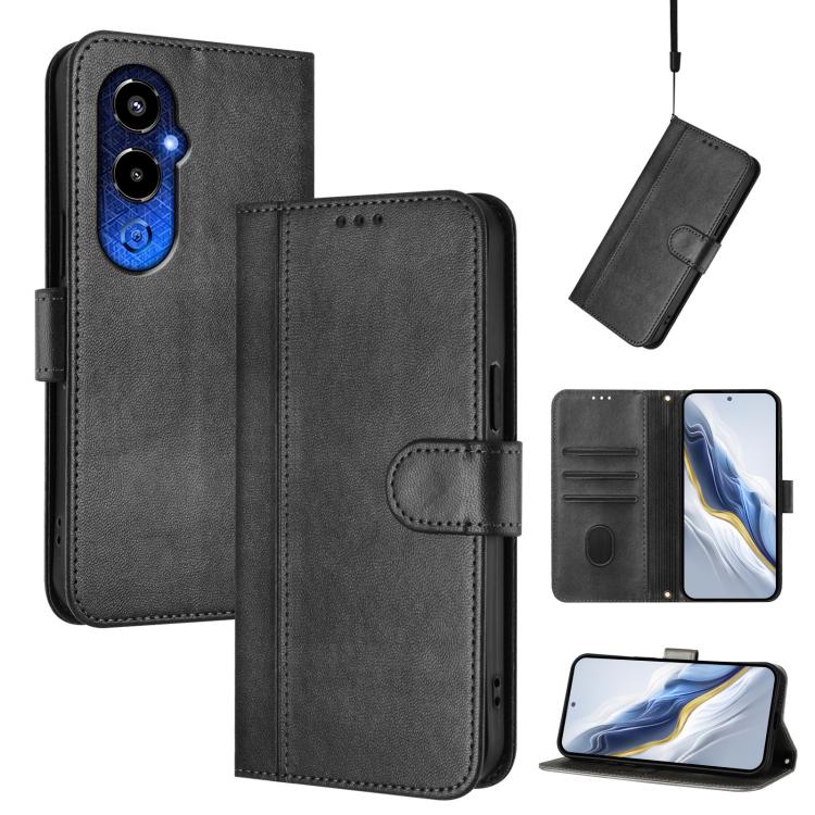 Line Splicing Buckle Retro Leather Phone Case, For Tecno Camon 20 / 20 Pro 4G, For Tecno Spark 10 5G, For Tecno Spark 10C / 10 4G, For Tecno Spark 10 Pro 4G, For Tecno Camon 19 / 19 Pro 5G, For Tecno Pova 4 Pro