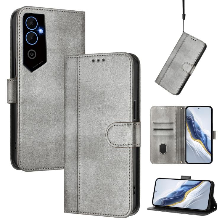 Line Splicing Buckle Retro Leather Phone Case, For Tecno Pova 4, For Tecno Pova Neo 2, For Tecno Spark Go 2022 / 8C / 9, For Tecno Spark 9 Pro / 9T, For Tecno Pova 3, For Tecno Pop 5