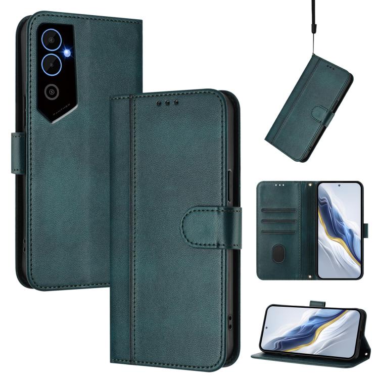 Line Splicing Buckle Retro Leather Phone Case, For Tecno Pova 4, For Tecno Pova Neo 2, For Tecno Spark Go 2022 / 8C / 9, For Tecno Spark 9 Pro / 9T, For Tecno Pova 3, For Tecno Pop 5