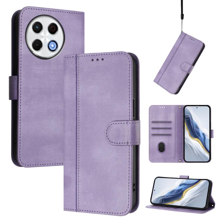 Line Splicing Buckle Retro Leather Phone Case, For Tecno Camon 40 Premier, For Tecno Camon 40 4G, For Tecno Spark 30C 5G / Pop 9 5G, For Tecno Camon 30S / 30S Pro, For Tecno Spark 30 Pro 4G, For Tecno Pova 6 Neo 5G / Spark 30 5G