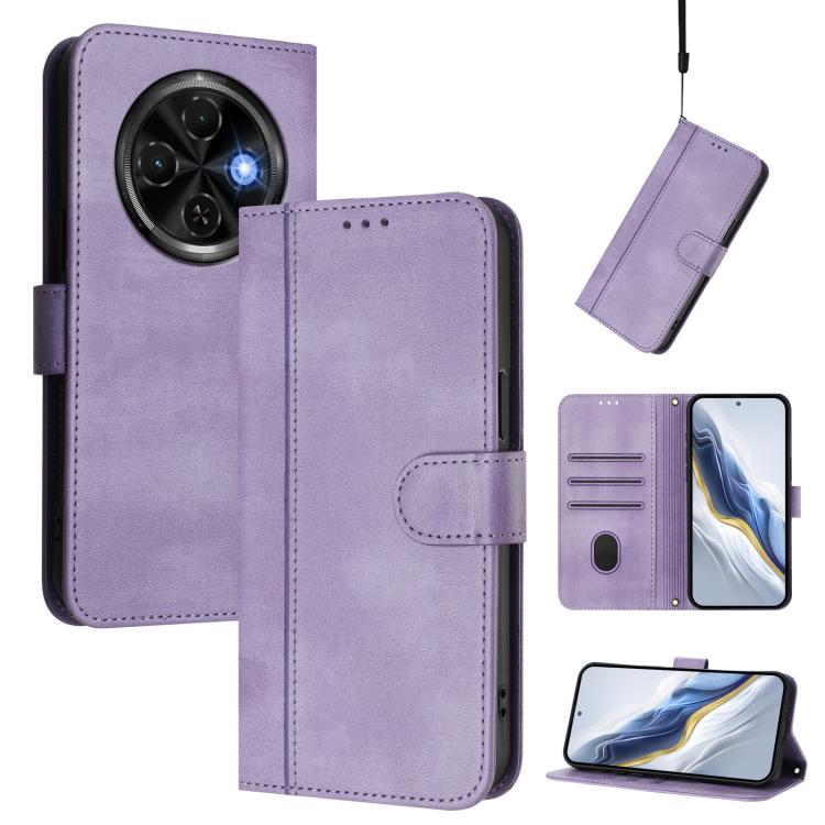 Line Splicing Buckle Retro Leather Phone Case, For Tecno Spark 30 4G, For Tecno Spark Go 5G 2025 / Infinix Hot 60i, For Tecno Spark 30C 4G, For Tecno Spark 20 Pro 5G, For Tecno Pop 6C, For Tecno Spark 10 Pro Magic Magenta