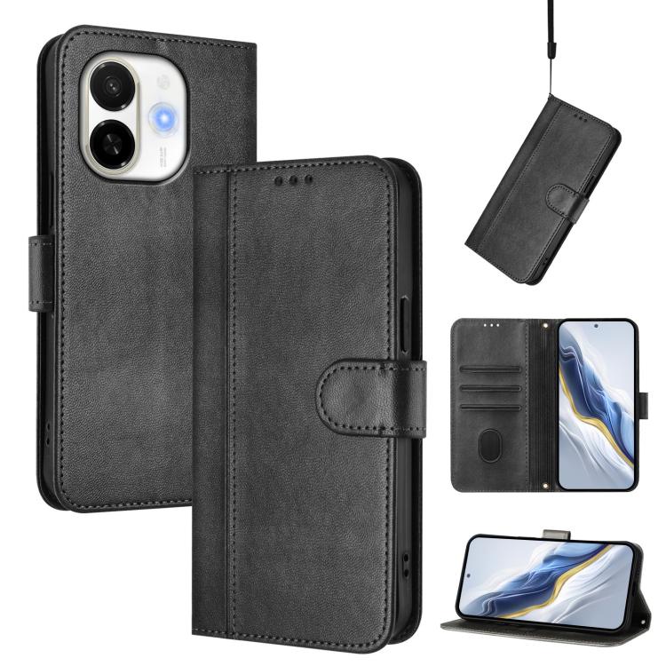 Line Splicing Buckle Retro Leather Phone Case, For Tecno Camon 40 Premier, For Tecno Camon 40 4G, For Tecno Spark 30C 5G / Pop 9 5G, For Tecno Camon 30S / 30S Pro, For Tecno Spark 30 Pro 4G, For Tecno Pova 6 Neo 5G / Spark 30 5G