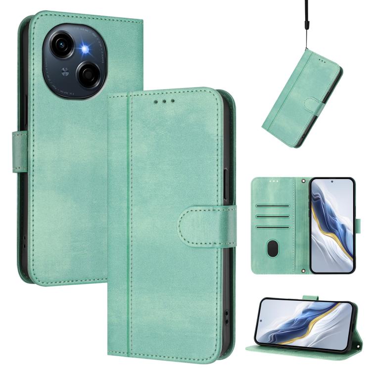 Line Splicing Buckle Retro Leather Phone Case, For Tecno Camon 50 Pro 4G, For Tecno Camon 50 4G, For Tecno Spark Slim 5G, For Tecno Pop 10 / Infinix Smart 10 4G, For Tecno Spark Go 1S / Go 2025, For Tecno Camon 40 Pro 4G