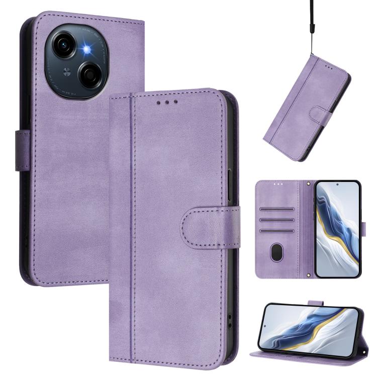 Line Splicing Buckle Retro Leather Phone Case, For Tecno Camon 50 Pro 4G, For Tecno Camon 50 4G, For Tecno Spark Slim 5G, For Tecno Pop 10 / Infinix Smart 10 4G, For Tecno Spark Go 1S / Go 2025, For Tecno Camon 40 Pro 4G