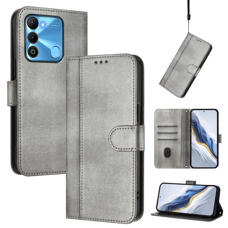 Line Splicing Buckle Retro Leather Phone Case, For Tecno Pova 4, For Tecno Pova Neo 2, For Tecno Spark Go 2022 / 8C / 9, For Tecno Spark 9 Pro / 9T, For Tecno Pova 3, For Tecno Pop 5