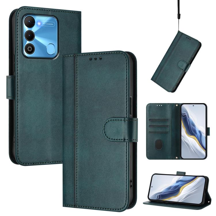 Line Splicing Buckle Retro Leather Phone Case, For Tecno Pova 4, For Tecno Pova Neo 2, For Tecno Spark Go 2022 / 8C / 9, For Tecno Spark 9 Pro / 9T, For Tecno Pova 3, For Tecno Pop 5