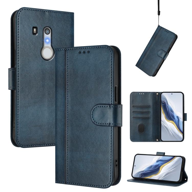 Line Splicing Buckle Retro Leather Phone Case, For Fujitsu Arrows Be4 F-41A, For Fujitsu Arrows Be3 F-02L