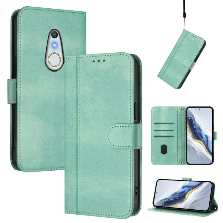 Line Splicing Buckle Retro Leather Phone Case, For Fujitsu Arrows Be4 F-41A, For Fujitsu Arrows Be3 F-02L