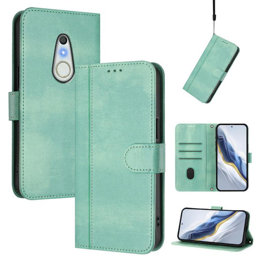 Line Splicing Buckle Retro Leather Phone Case, For Fujitsu Arrows Be4 F-41A, For Fujitsu Arrows Be3 F-02L