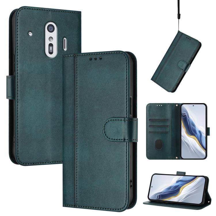 Line Splicing Buckle Retro Leather Phone Case, For Fujitsu Arrows We3, For Fujitsu FCNT Rakuraku F-53E, For Fujitsu Arrows We2 F-52E, For Fujitsu Arrows We2 Plus F-51E, For Fujitsu Arrow Be4 Plus F-41B, For Fujitsu Arrows F-01L F-42A