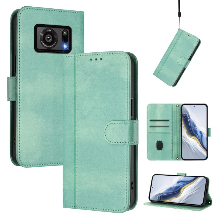 Line Splicing Buckle Retro Leather Phone Case, For Sharp Aquos Air / Aquos Zero6, For Sharp Aquos R6 SH-51B, For Sharp Simple Sumaho 5 / A001SH