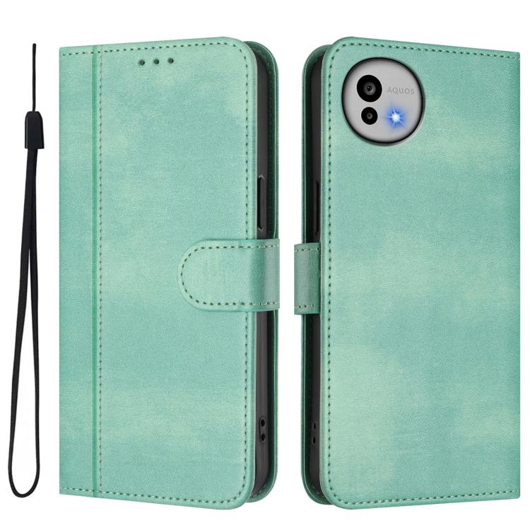 Line Splicing Buckle Retro Leather Phone Case, For Sharp Aquos wish6, For Sharp Aquos R11, For Sharp Aquos Sense10, For Sharp Basio Active3, For Sharp Aquos Sense9 Plus, For Sharp Aquos Sense9