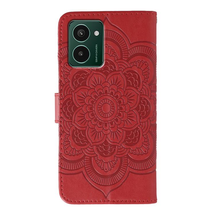 Sun Mandala Embossing Pattern Phone Leather Case, For HMD Pulse Pro