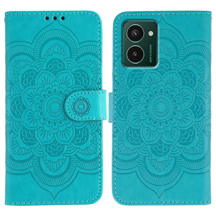 Sun Mandala Embossing Pattern Phone Leather Case, For HMD Pulse Pro