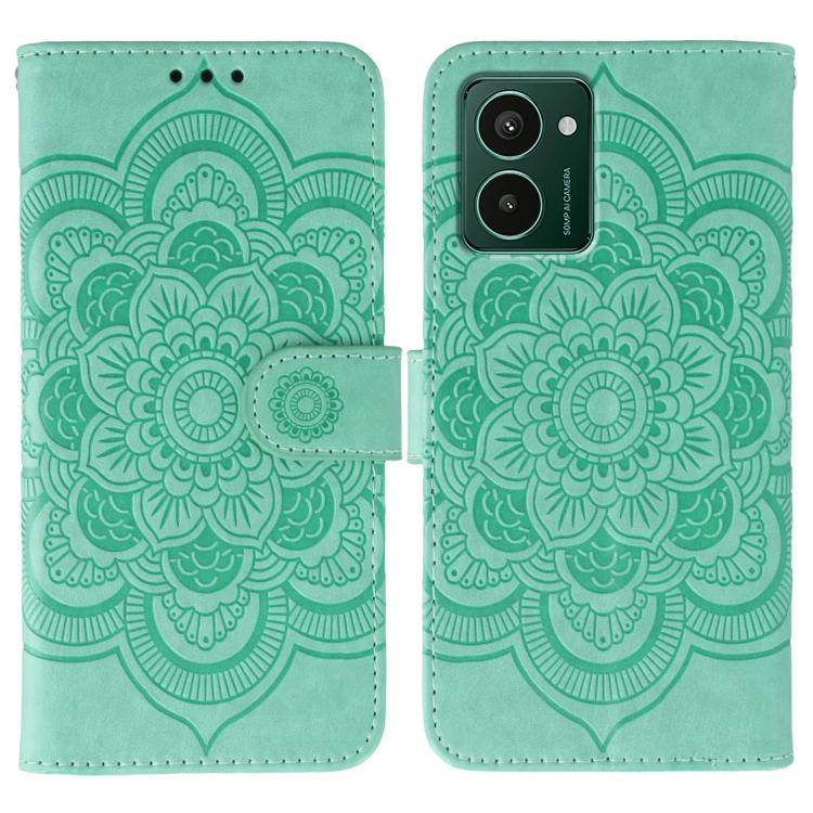 Sun Mandala Embossing Pattern Phone Leather Case, For HMD Pulse Pro