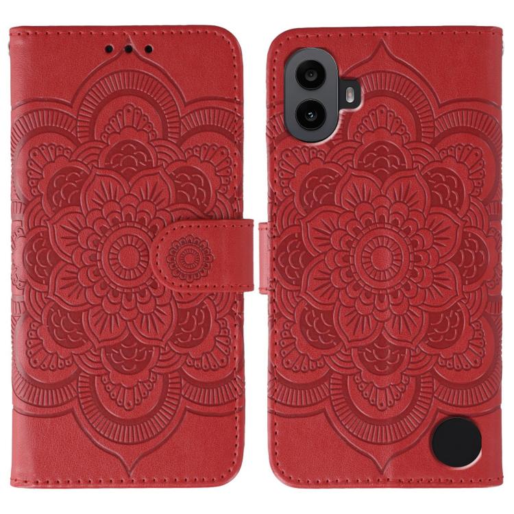 Sun Mandala Embossing Pattern Phone Leather Case, For Nothing CMF Phone 2 Pro, For Nothing Phone 3a, For Nothing Phone 3a Pro, For Nothing CMF Phone 1