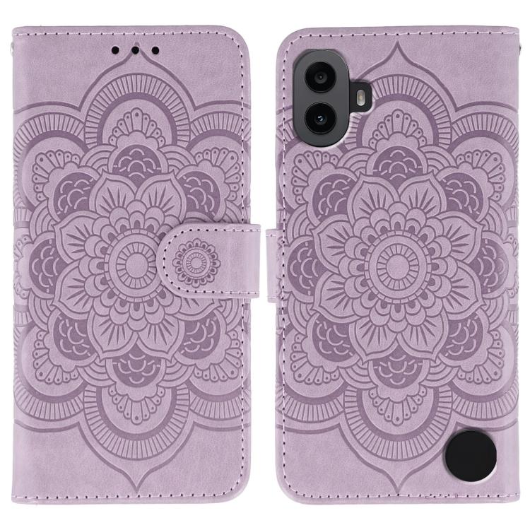Sun Mandala Embossing Pattern Phone Leather Case, For Nothing CMF Phone 2 Pro, For Nothing Phone 3a, For Nothing Phone 3a Pro, For Nothing CMF Phone 1