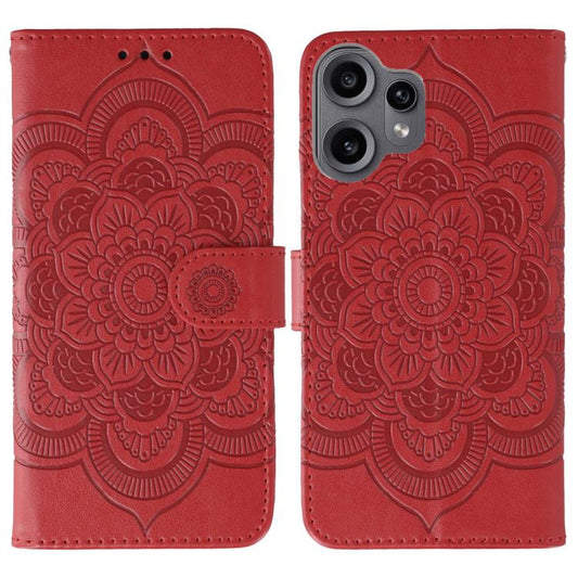 Sun Mandala Embossing Pattern Phone Leather Case, For Nothing CMF Phone 2 Pro, For Nothing Phone 3a, For Nothing Phone 3a Pro, For Nothing CMF Phone 1