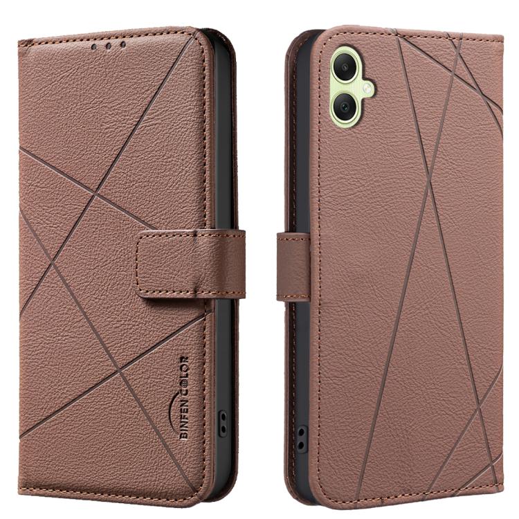 Geometric Pattern RFID Leather Phone Case, For Samsung Galaxy A55, For Samsung Galaxy A35, For Samsung Galaxy A05, For Samsung Galaxy A05S, For Samsung Galaxy A25 5G, For Samsung Galaxy A24 4G, For Samsung Galaxy A14, For Samsung Galaxy A34 5G