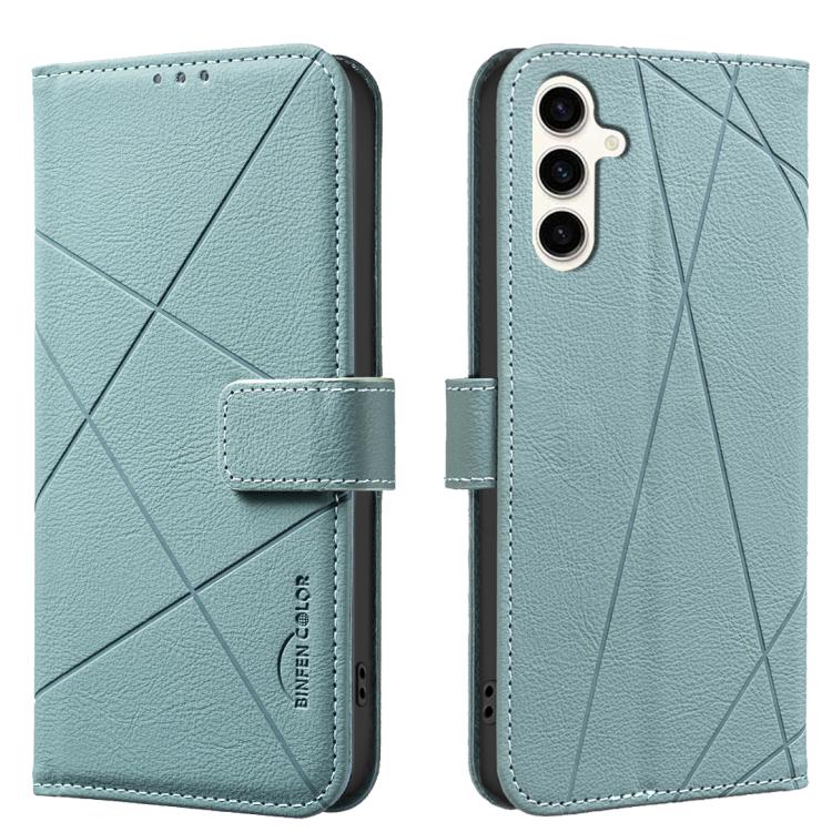 Geometric Pattern RFID Leather Phone Case, For Samsung Galaxy A37 5G, For Samsung Galaxy A27 5G, For Samsung Galaxy A06, For Samsung Galaxy A56, For Samsung Galaxy A26, For Samsung Galaxy A36, For Samsung Galaxy A16, For Samsung Galaxy A15