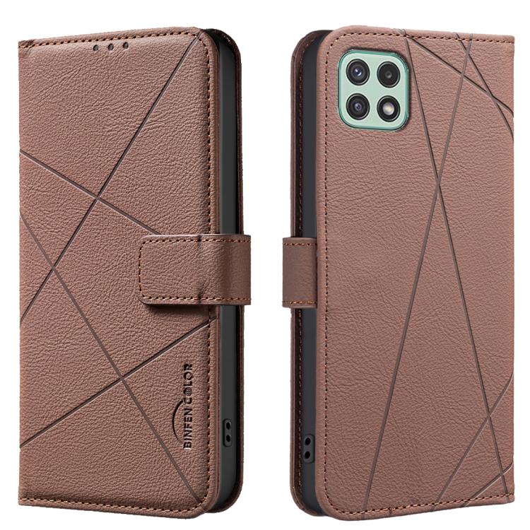 Geometric Pattern RFID Leather Phone Case, For Samsung Galaxy A22 4G, For Samsung Galaxy A22 5G, For Samsung Galaxy A32 4G, For Samsung Galaxy A72, For Samsung Galaxy A32 5G