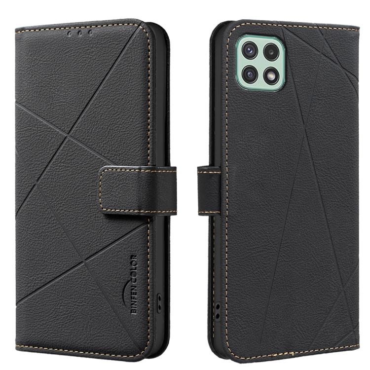 Geometric Pattern RFID Leather Phone Case, For Samsung Galaxy A22 4G, For Samsung Galaxy A22 5G, For Samsung Galaxy A32 4G, For Samsung Galaxy A72, For Samsung Galaxy A32 5G
