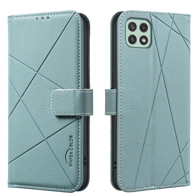 Geometric Pattern RFID Leather Phone Case, For Samsung Galaxy A22 4G, For Samsung Galaxy A22 5G, For Samsung Galaxy A32 4G, For Samsung Galaxy A72, For Samsung Galaxy A32 5G