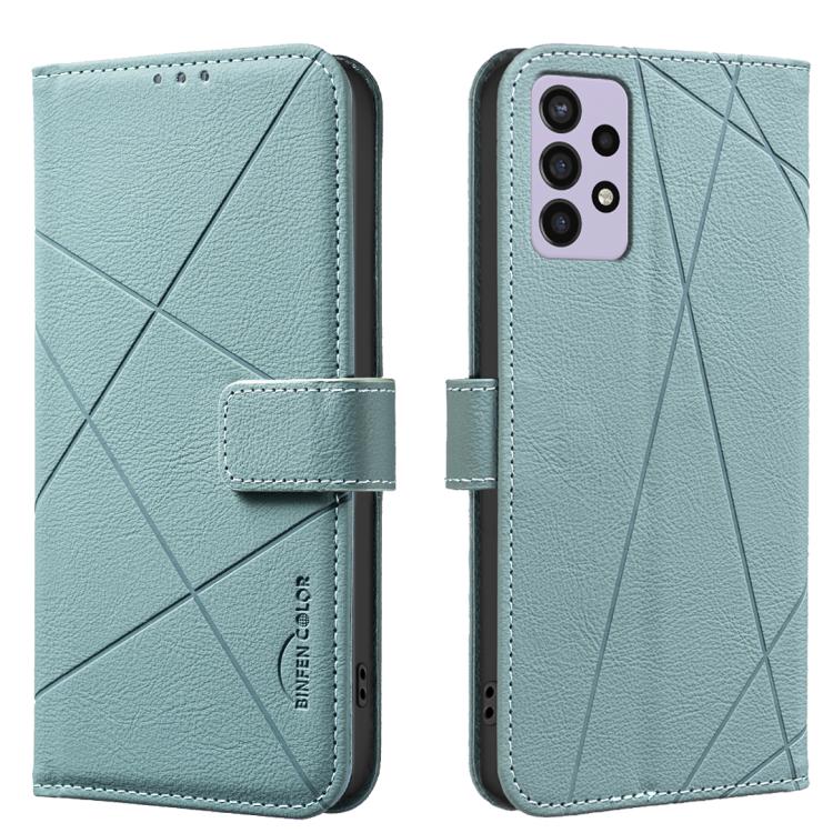 Geometric Pattern RFID Leather Phone Case, For Samsung Galaxy A22 4G, For Samsung Galaxy A22 5G, For Samsung Galaxy A32 4G, For Samsung Galaxy A72, For Samsung Galaxy A32 5G