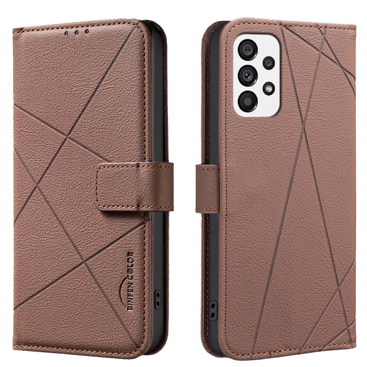 Geometric Pattern RFID Leather Phone Case, For Samsung Galaxy A54 5G, For Samsung Galaxy A23 / M23 / M13 4G, For Samsung Galaxy A13, For Samsung Galaxy A53, For Samsung Galaxy A73 5G, For Samsung Galaxy A33, For Samsung Galaxy A52 / A52S               ...
