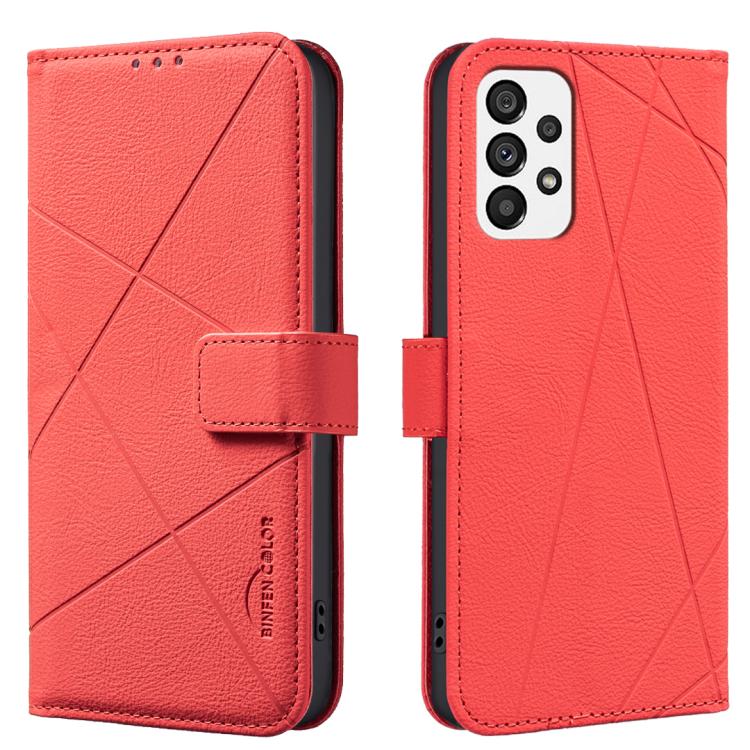 Geometric Pattern RFID Leather Phone Case, For Samsung Galaxy A54 5G, For Samsung Galaxy A23 / M23 / M13 4G, For Samsung Galaxy A13, For Samsung Galaxy A53, For Samsung Galaxy A73 5G, For Samsung Galaxy A33, For Samsung Galaxy A52 / A52S               ...