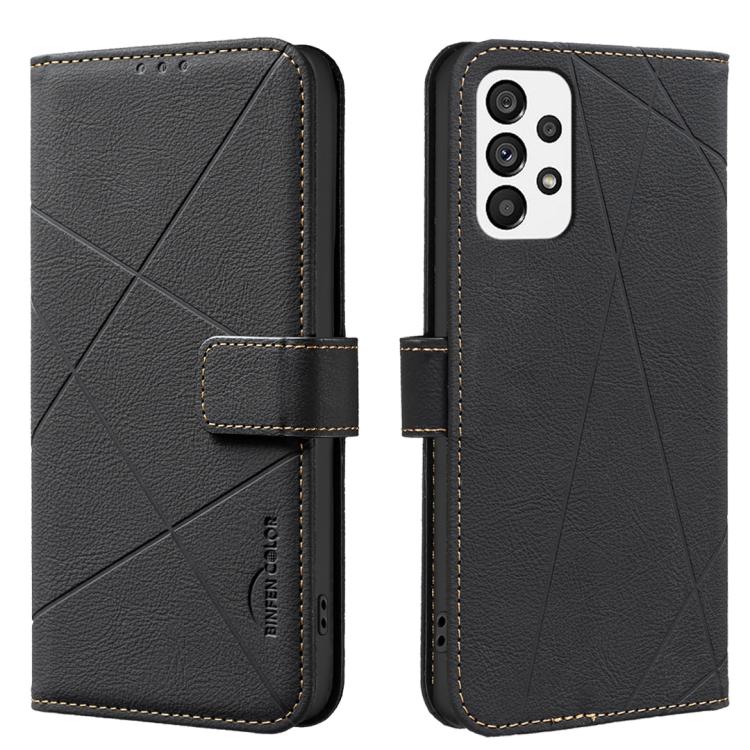 Geometric Pattern RFID Leather Phone Case, For Samsung Galaxy A54 5G, For Samsung Galaxy A23 / M23 / M13 4G, For Samsung Galaxy A13, For Samsung Galaxy A53, For Samsung Galaxy A73 5G, For Samsung Galaxy A33, For Samsung Galaxy A52 / A52S               ...