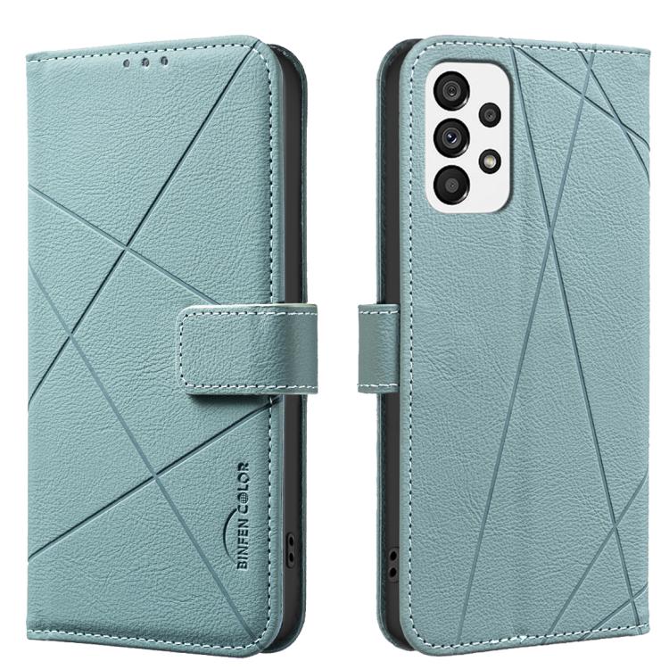 Geometric Pattern RFID Leather Phone Case, For Samsung Galaxy A54 5G, For Samsung Galaxy A23 / M23 / M13 4G, For Samsung Galaxy A13, For Samsung Galaxy A53, For Samsung Galaxy A73 5G, For Samsung Galaxy A33, For Samsung Galaxy A52 / A52S               ...
