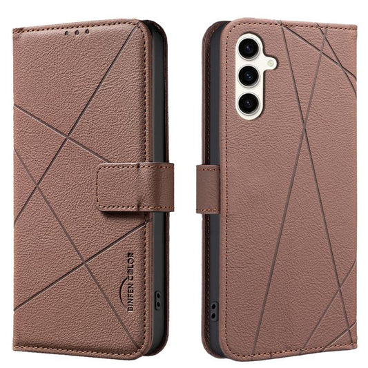 Geometric Pattern RFID Leather Phone Case, For Samsung Galaxy A54 5G, For Samsung Galaxy A23 / M23 / M13 4G, For Samsung Galaxy A13, For Samsung Galaxy A53, For Samsung Galaxy A73 5G, For Samsung Galaxy A33, For Samsung Galaxy A52 / A52S