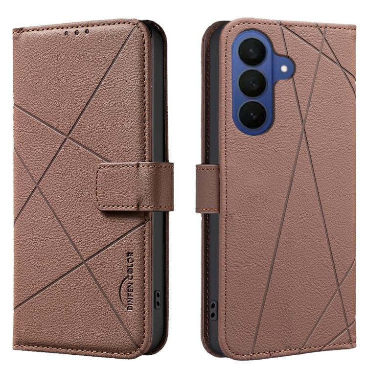 Geometric Pattern RFID Leather Phone Case, For Samsung Galaxy A37 5G, For Samsung Galaxy A27 5G, For Samsung Galaxy A06, For Samsung Galaxy A56, For Samsung Galaxy A26, For Samsung Galaxy A36, For Samsung Galaxy A16, For Samsung Galaxy A15