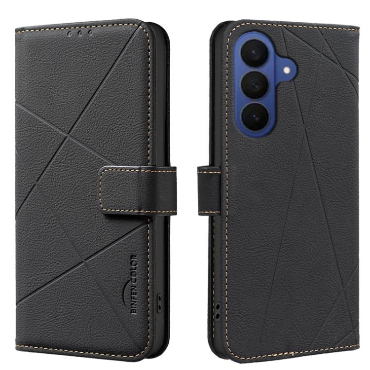 Geometric Pattern RFID Leather Phone Case, For Samsung Galaxy A37 5G, For Samsung Galaxy A27 5G, For Samsung Galaxy A06, For Samsung Galaxy A56, For Samsung Galaxy A26, For Samsung Galaxy A36, For Samsung Galaxy A16, For Samsung Galaxy A15