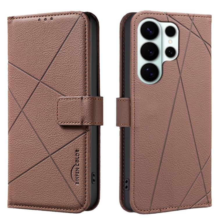 Geometric Pattern RFID Leather Phone Case, For Galaxy S26 FE 5G, For Samsung Galaxy S26 Ultra 5G, For Samsung Galaxy S26 5G, For Samsung Galaxy S25 FE 5G, For Samsung Galaxy S25 Edge 5G, For Samsung Galaxy S25 / S24 5G, For Samsung Galaxy S25+ / S24+ 5...