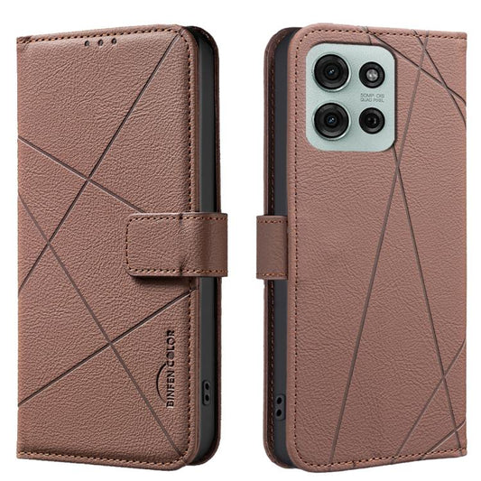 Geometric Pattern RFID Leather Phone Case, For Motorola Moto G75, For Motorola Moto G35 5G, For Motorola Moto G55 5G, For Motorola Moto G04 / G24 / E14, For Motorola Edge 50 Pro 5G, For Motorola Moto G34 5G, For Motorola Moto G84 5G                    ...