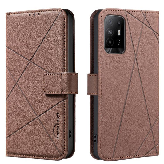Geometric Pattern RFID Leather Phone Case, For OPPO A94 5G / F19 Pro+ / Reno5 Z 5G, For OPPO A74 5G / A93 5G / A54 5G, For OPPO A74 4G / F19 4G, For OPPO A72 / A52 / A92, For OPPO A59 5G